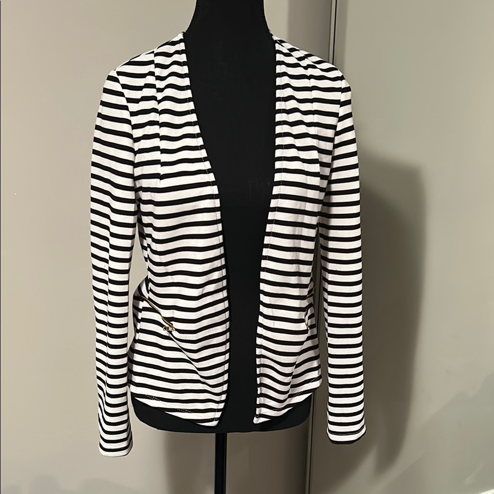 Striped Black and White Women's Jacket